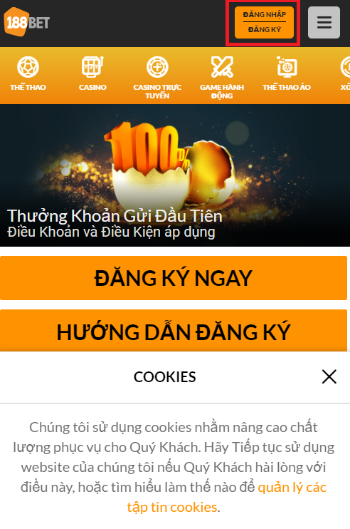 Đăng nhập 188bet trên mobile Hướng Dẫn Rút Tiền 188bet Về Tài Khoản Ngân Hàng Thành Công 100%