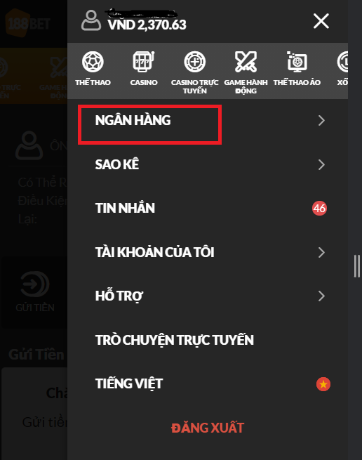 Chọn ngân hàng Hướng Dẫn Rút Tiền 188bet Về Tài Khoản Ngân Hàng Thành Công 100%