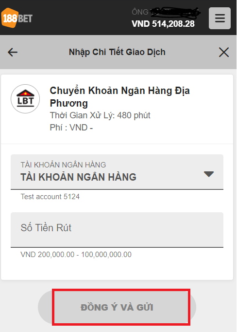 Điền thông tin rút tiền Hướng Dẫn Rút Tiền 188bet Về Tài Khoản Ngân Hàng Thành Công 100%