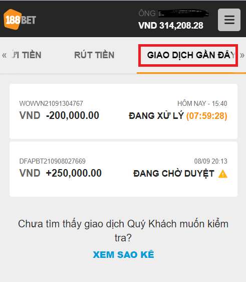 Theo dõi giao dịch rút tiền Hướng Dẫn Rút Tiền 188bet Về Tài Khoản Ngân Hàng Thành Công 100%