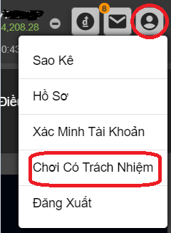 Đẩm bảo chơi có trách nhiệm Menu Chơi Có Trách Nhiệm