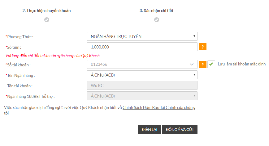 Hướng Dẫn Cách Gửi Tiền 188Bet - 2017