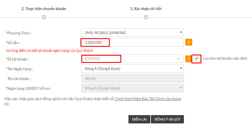 Hướng Dẫn Cách Gửi Tiền 188Bet - 2017