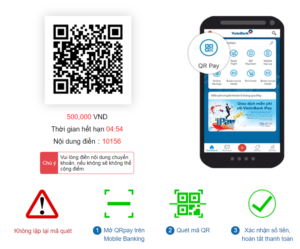 Mã QR được tạo Chọn phương thức gủi tiền QRPay