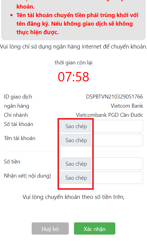 Thông tin ngân hàng của 188bet Cách gửi tiền 188bet qua chuyển tiền online