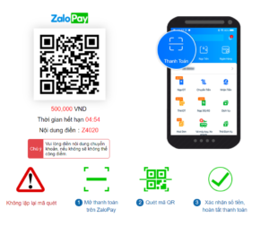 Mã QR được tạo Cách gửi tiền qua "ZaloPay"