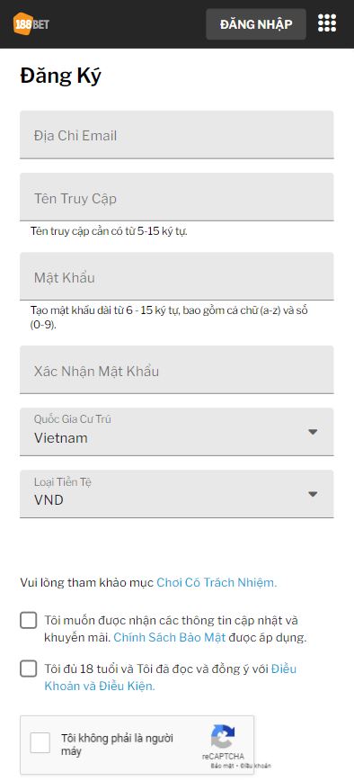  Hướng dẫn chi tiết cách đăng ký 188Bet trên di động cho người chơi mới