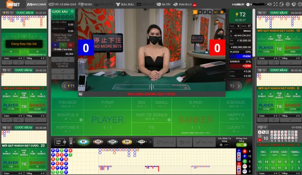 Giao diện 1 ván Baccarat không hoa hồng Hướng Dẫn Chơi Baccarat 188BET Cho Người Mới Nhập Môn