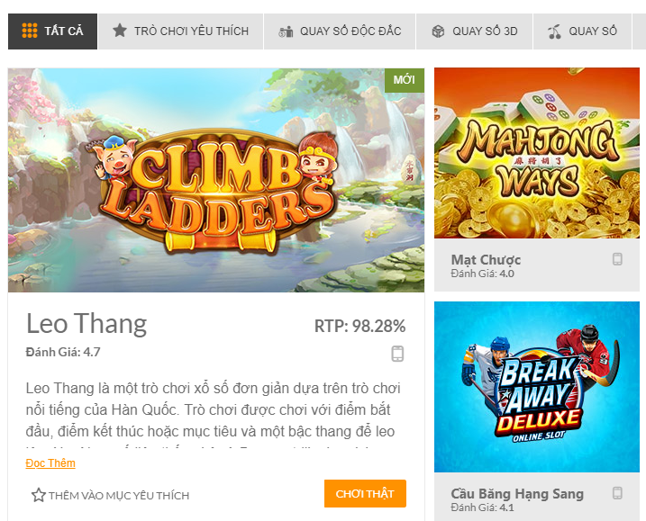Game Leo Thang - Trò Chơi Slot Làm Mưa Làm Gió Tại 188bet