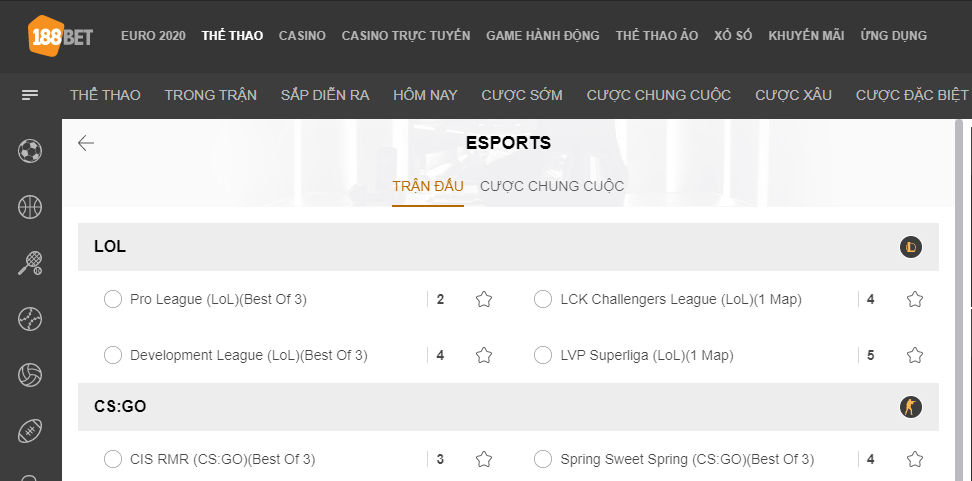 Tỷ lệ cược giải CS:GO tại nhà cái 188bet CS:GO Là Gì? Hướng Dẫn Cách Cá Cược Giải CS:GO Tại 188bet