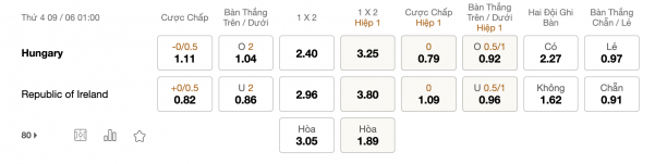 Soi kèo Hungary vs Ireland, 1h ngày 9/6: Thành tích ấn tượng