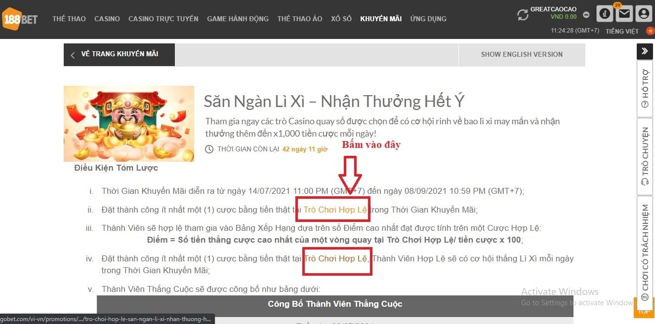 TÌm danh sách trò chơi hợp lệ của chương trình Tham Gia Khuyến Mãi Săn Ngàn Lì Xì – Nhận Thưởng Hết Ý