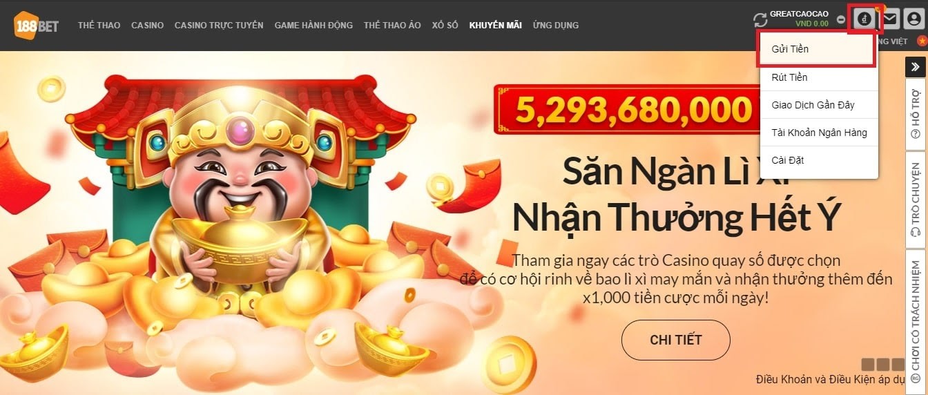 Tham gia một sân cá cược bất kỳ để đủ điều kiện tham gia khuyến mãi khủng 188BET Các Sự Kiện Khuyến Mãi Khủng 188BET Hàng Năm Diễn Ra Như Thế Nào?