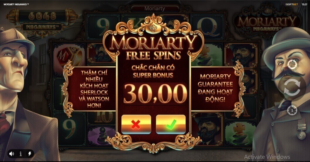 Mua tính năng Moriarty Bet để nhận thưởng khủng hơn Hướng Dẫn Trò Chơi Siêu Đường Cược Moriarty Tại 188BET
