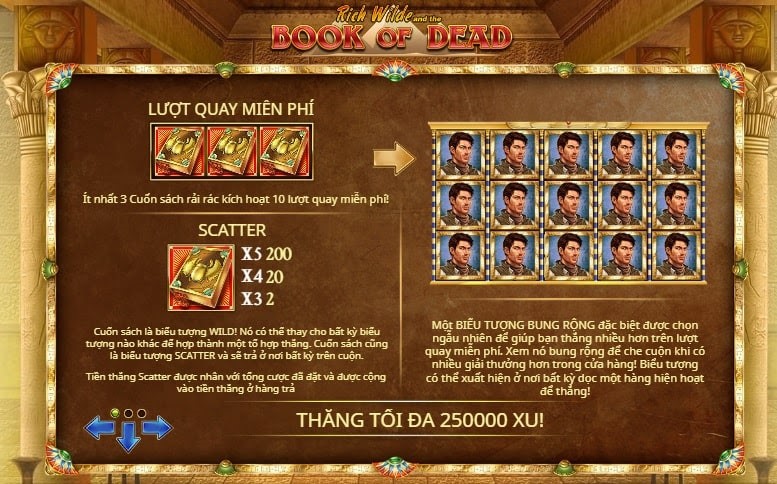 Các biểu tượng và tính năng đặc biệt Khám Phá Game Kịch Tính Quyển Sách Tử Thần, Nhận 5000x Thưởng