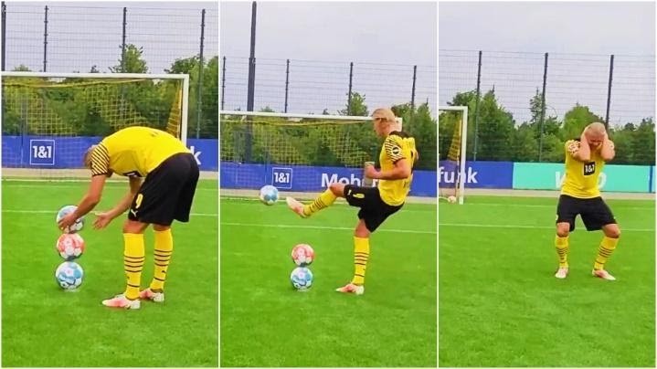 Haaland có kỹ năng sút bóng vô cùng đỉnh cao khiến nhiều người nể phục Dortmund tìm phương án dự phòng, Haaland có hành động lạ