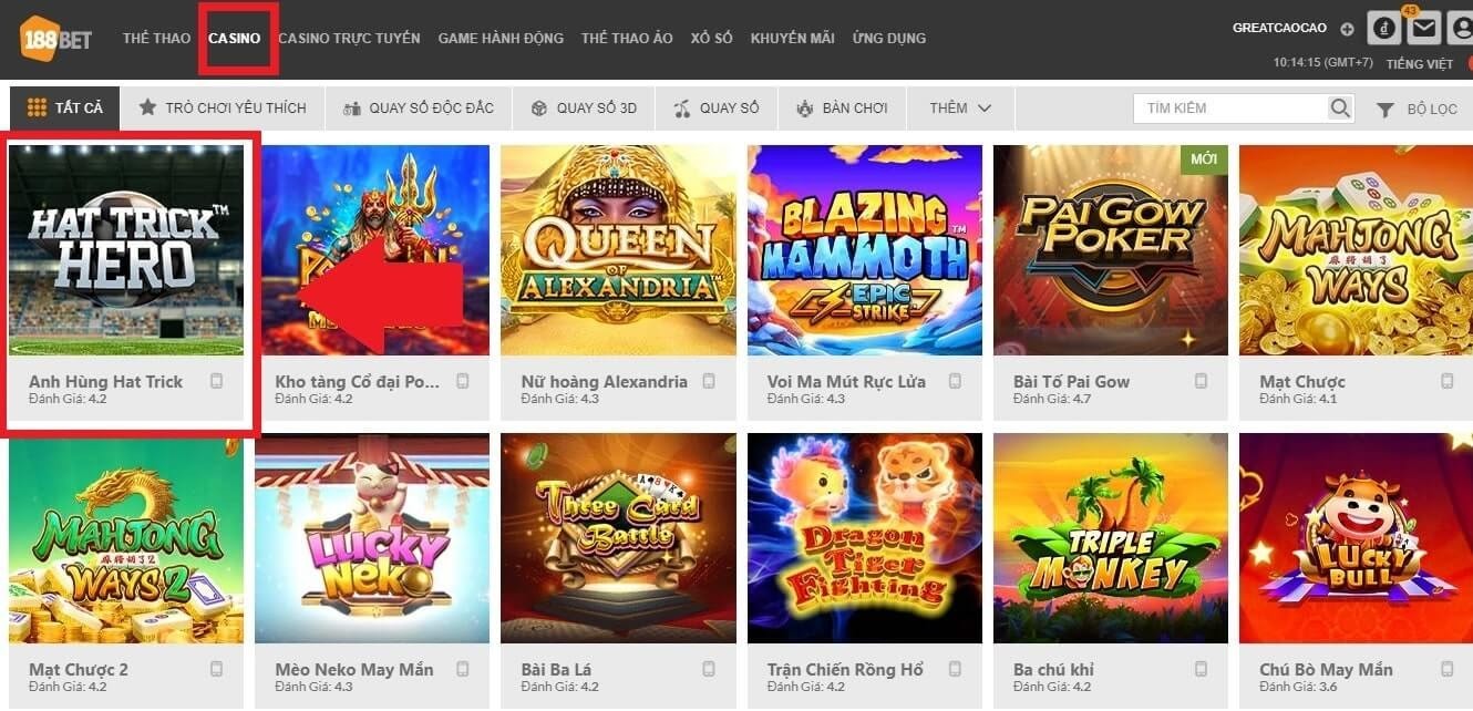 Tìm game Anh Hùng Hat Trick Anh hùng Hat Trick: Slot game hot hừng hực mùa bóng đá
