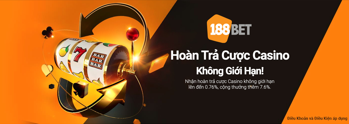 Hướng dẫn nhận thưởng khi cược Casino trực tuyến tại 188bet KM Hoàn Trả Cược 188BET không giới hạn cao nhất hiện nay