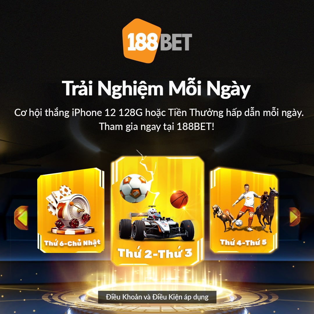 188bet đang có khuyến mãi thể thao siêu đỉnh Thứ Hai & Thứ Ba: Trải Nghiệm Thể Thao với 188bet Mỗi Ngày