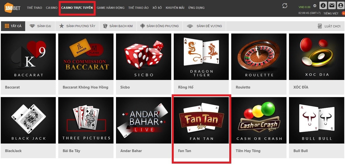 Trang chủ 188BET Fan Tan: Game casino độc lạ, đặt cược dễ, kiếm tiền nhanh