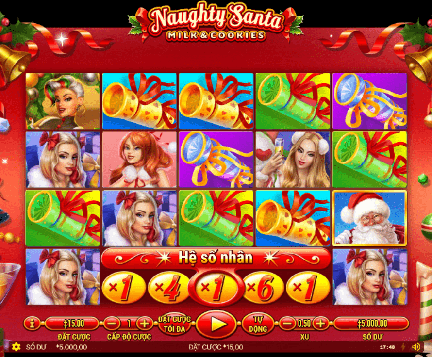 Game casino Naughty Santa Top 5 trò chơi slot mùa giáng sinh chơi cực đã tại 188BET