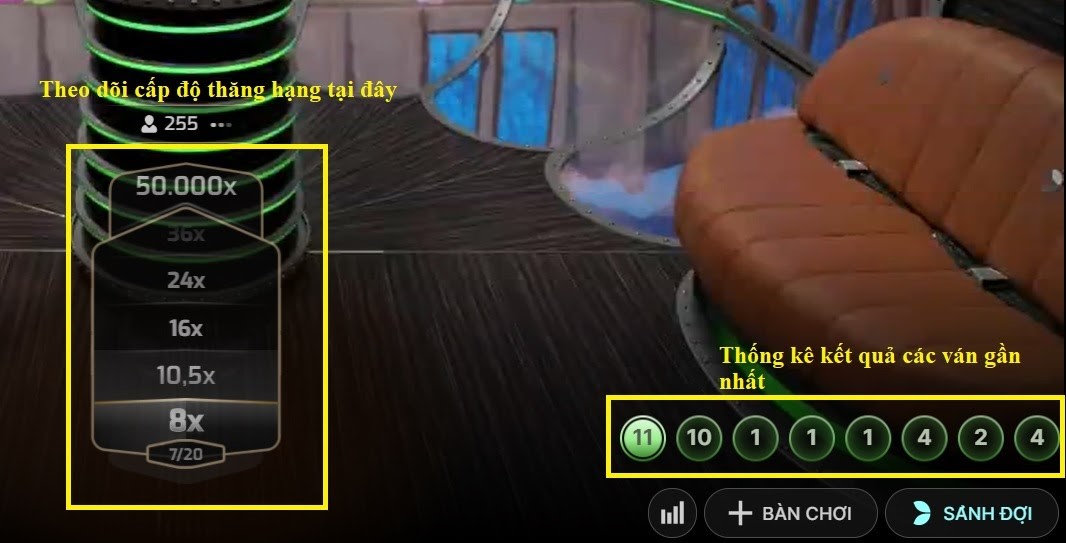 Theo dõi các số liệu trong ván chơi Tiền Hay Tông - Game live casino có RTP cao nhất tại 188BET