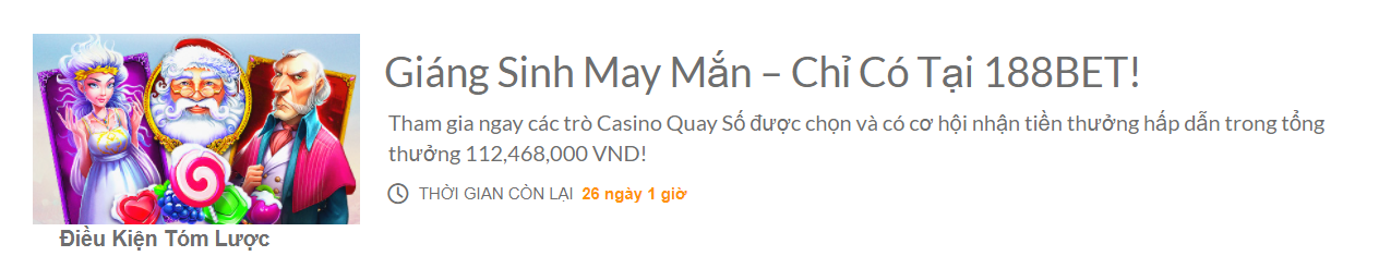 Chương trình Giáng sinh may mắn chỉ có tại 188bet "NÓNG" cùng Giáng Sinh May Mắn - Game hay chỉ có tại 188BET