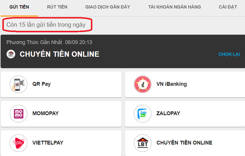 Các phương thức chuyển 188bet hiện nay