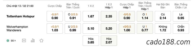 Soi kèo Tottenham vs Wolverhampton, 21h00 ngày 13/02
