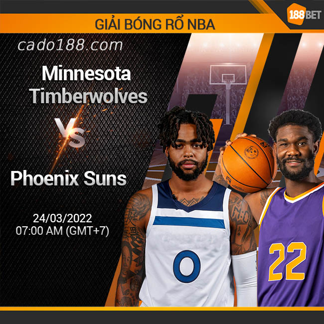 Phoenix Suns sẽ có màn chạm trán với đối thủ ưa thích Minnesota Timberwolves vào sáng mai Soi kèo bóng rổ Minnesota Timberwolves vs Suns, 24/3