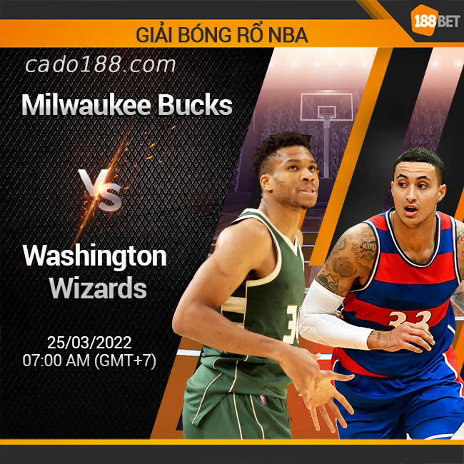 Milwaukee Bucks sẽ tiếp đón Washington Wizards trên thánh địa Fiserv Forum Soi kèo bóng rổ Milwaukee Bucks vs Wizards, 25/3, NBA