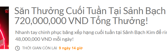 san-thuong-cuoi-tuan-188bet-1 Săn Thưởng Cuối Tuần Tại Sảnh Bạch Kim – 720 Triệu Tổng Thưởng