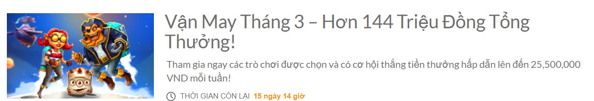 Đa dạng các chương trình khuyến mãi khủng tại 188bet Vận may tháng 3 cơ hội nhân hơn 144 Triệu Đồng tổng thưởng