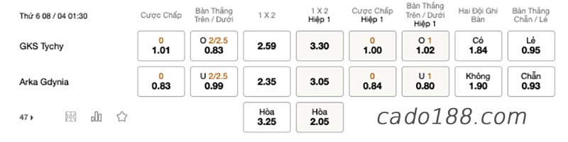Soi kèo xiên ngày 08/4, Tychy vs Gdynia, Hạng I Ba Lan