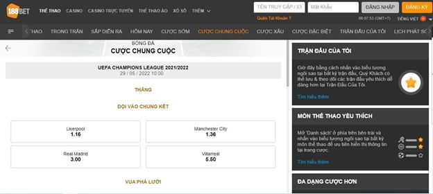 cuoc-chung-cuoc-188bet Cược cược chung cuộc Outright được hiểu như nào cho đúng?