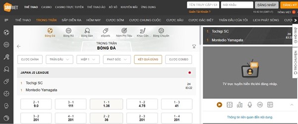 Tỷ lệ kèo cược được thể hiện chi tiết trong bảng tỷ lệ kèo Tổng hợp các loại kèo cược tổng số bàn thắng tại 188bet