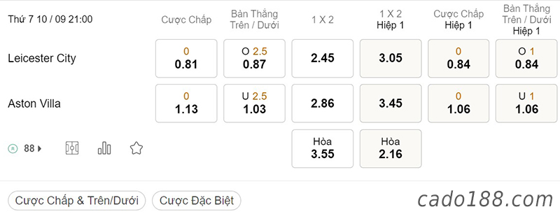 Leicester City vs Aston Villa, 21h00, Ngoại hạng Anh