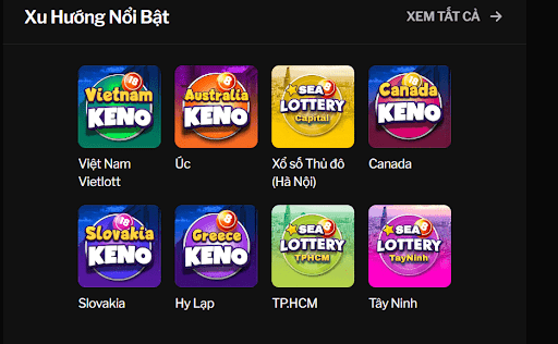 Xu Hướng Nổi Bật 188bet cung cấp nhiều trò chơi Xổ Số Cược xu hướng nổi bật tại 188bet