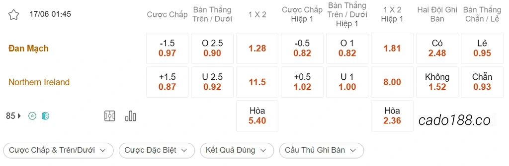 Nhận định kèo xiên 17/06 Đan Mạch vs Bắc Ireland, 01h45, Vòng loại Euro 2024