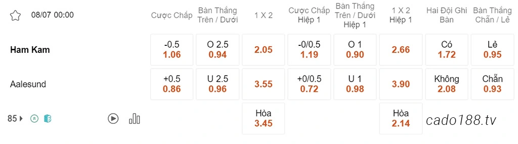 Ham Kam vs Aalesund, 00h00, VĐQG Na Uy