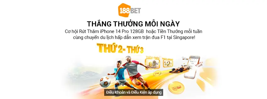 Cược mỗi ngày tại 188BET rinh thưởng lớn Cược mỗi ngày 188bet