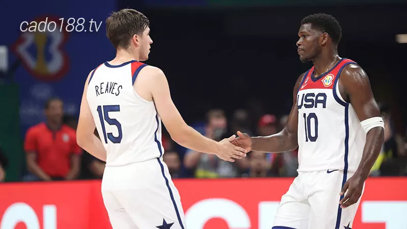 Bộ đôi Austin Reaves và Anthony Edwards đang là bộ đôi hậu vệ đáng chú ý nhất giải đấu FIBA World Cup năm nay Soi kèo bóng rổ FIBA World Cup 2023 Mỹ vs Jordan ngày 30_8