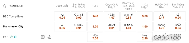 Nhận định soi kèo Young Boys vs Manchester City 02h00 ngày 26:10