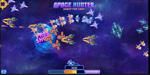 Tính năng Free Shots tăng sức mạnh súng và đạn Tính năng game Thợ Săn Không Gian: Bắn Vì Tiền
