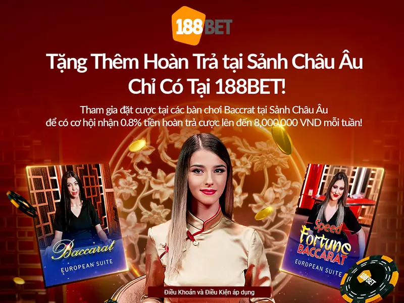 Hoàn Trả tại Sảnh Châu Âu có thưởng đến 8.000.000 VNĐ Khuyến mãi Hoàn Trả tại Sảnh Châu Âu