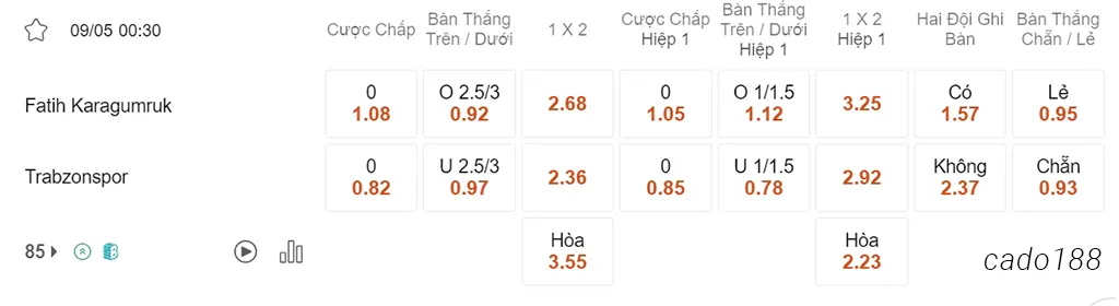 Soi kèo xiên 09/05 Karagumruk vs Trabzonspor, 00h30, Cúp Thổ Nhĩ Kỳ