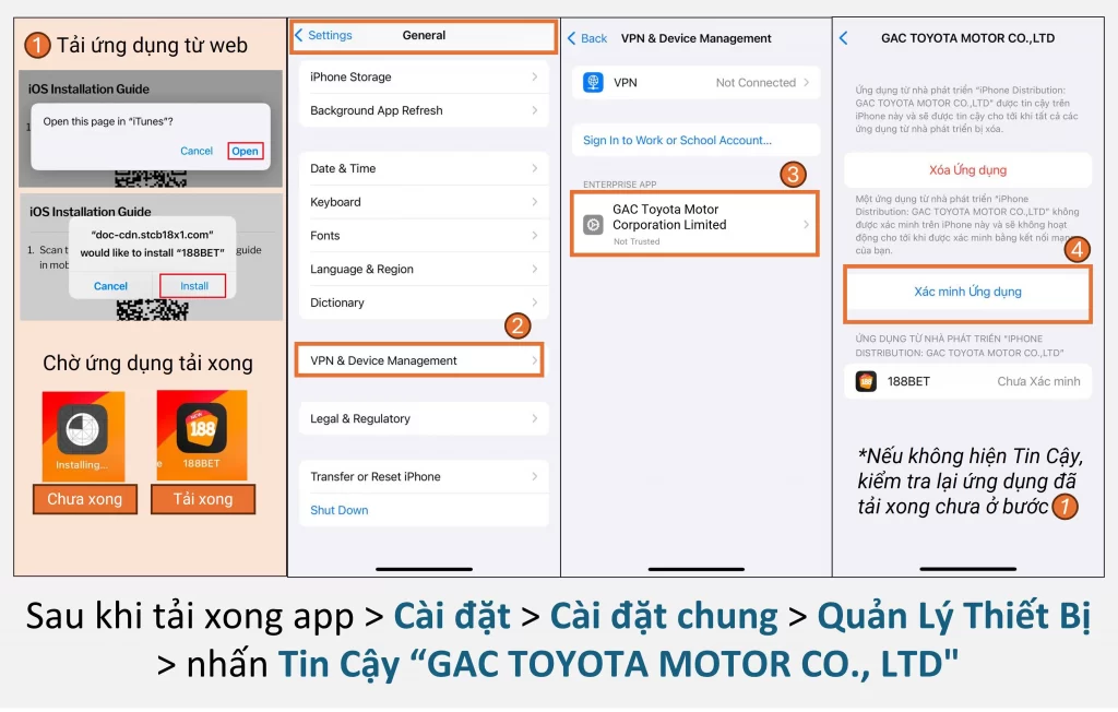 Hướng Dẫn Tải App 188Bet ios